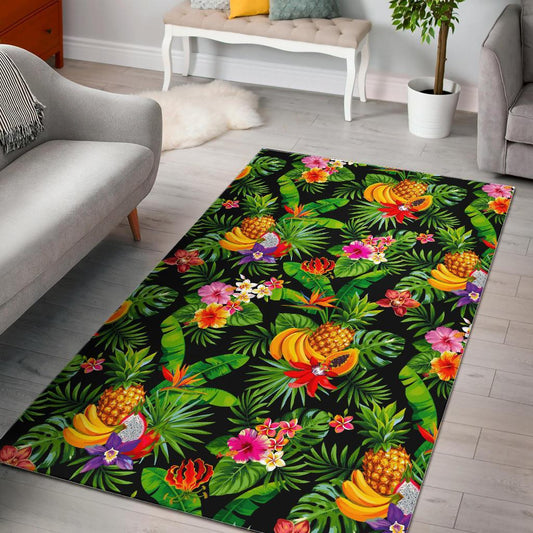 Tropical Hawaiian Fruits Pattern Print Area Rug