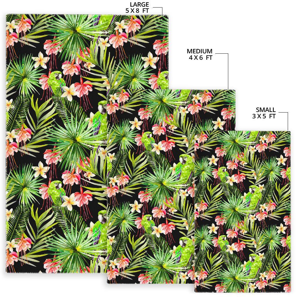 Tropical Hawaiian Parrot Pattern Print Area Rug