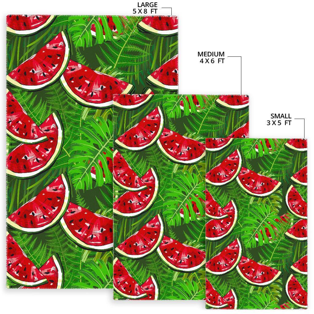 Tropical Leaf Watermelon Pattern Print Area Rug