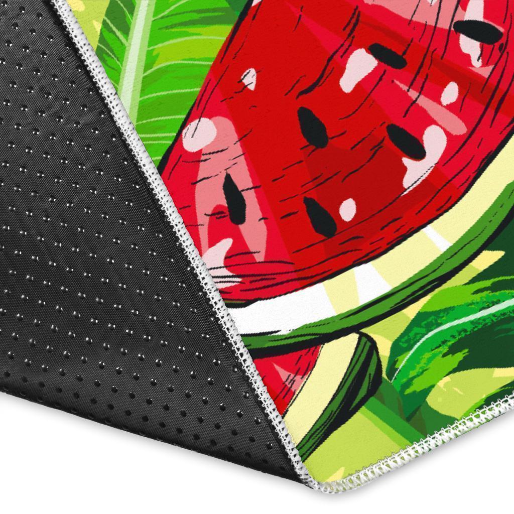 Tropical Leaves Watermelon Pattern Print Area Rug