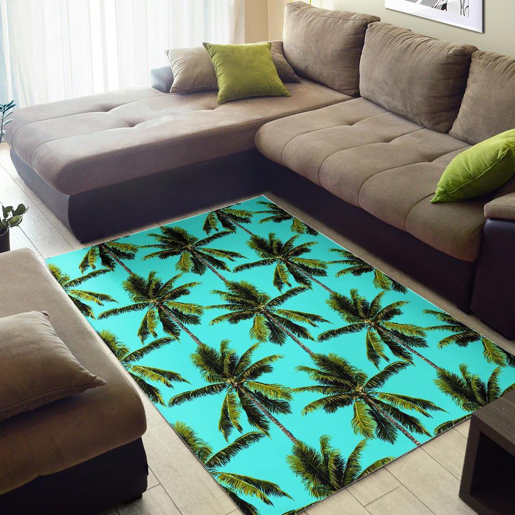 Tropical Palm Tree Pattern Print Area Rug