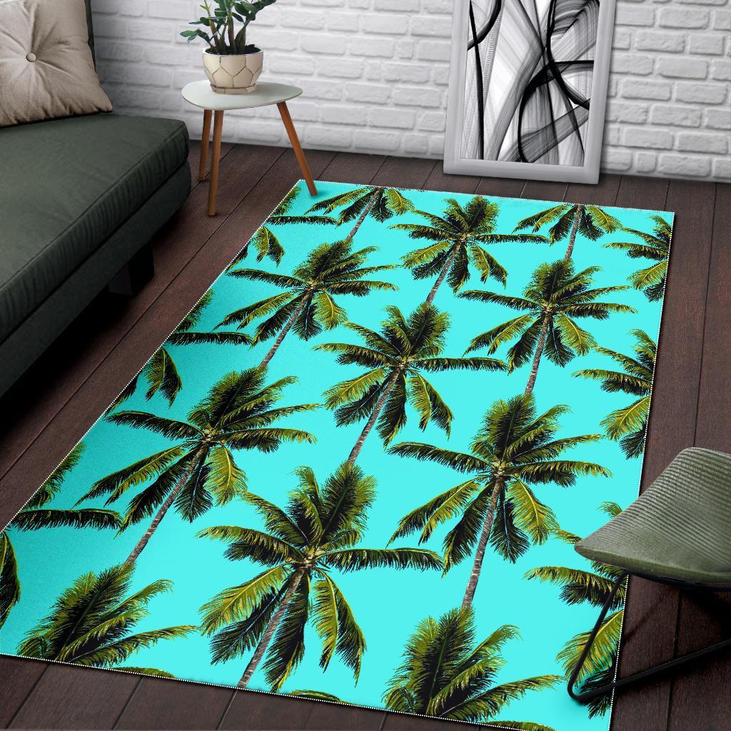 Tropical Palm Tree Pattern Print Area Rug