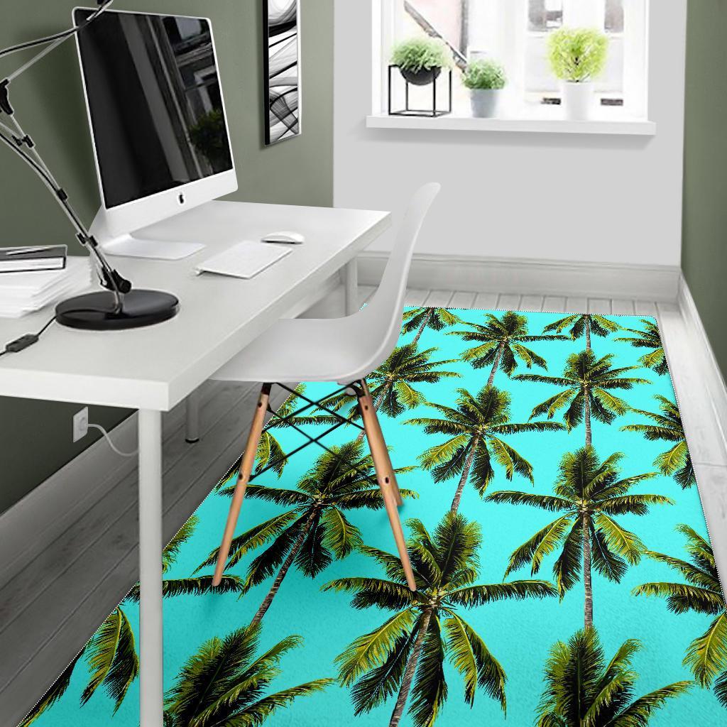 Tropical Palm Tree Pattern Print Area Rug