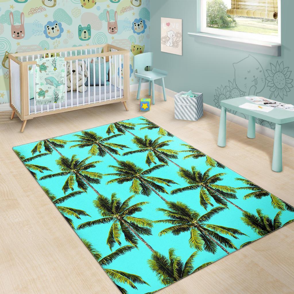 Tropical Palm Tree Pattern Print Area Rug