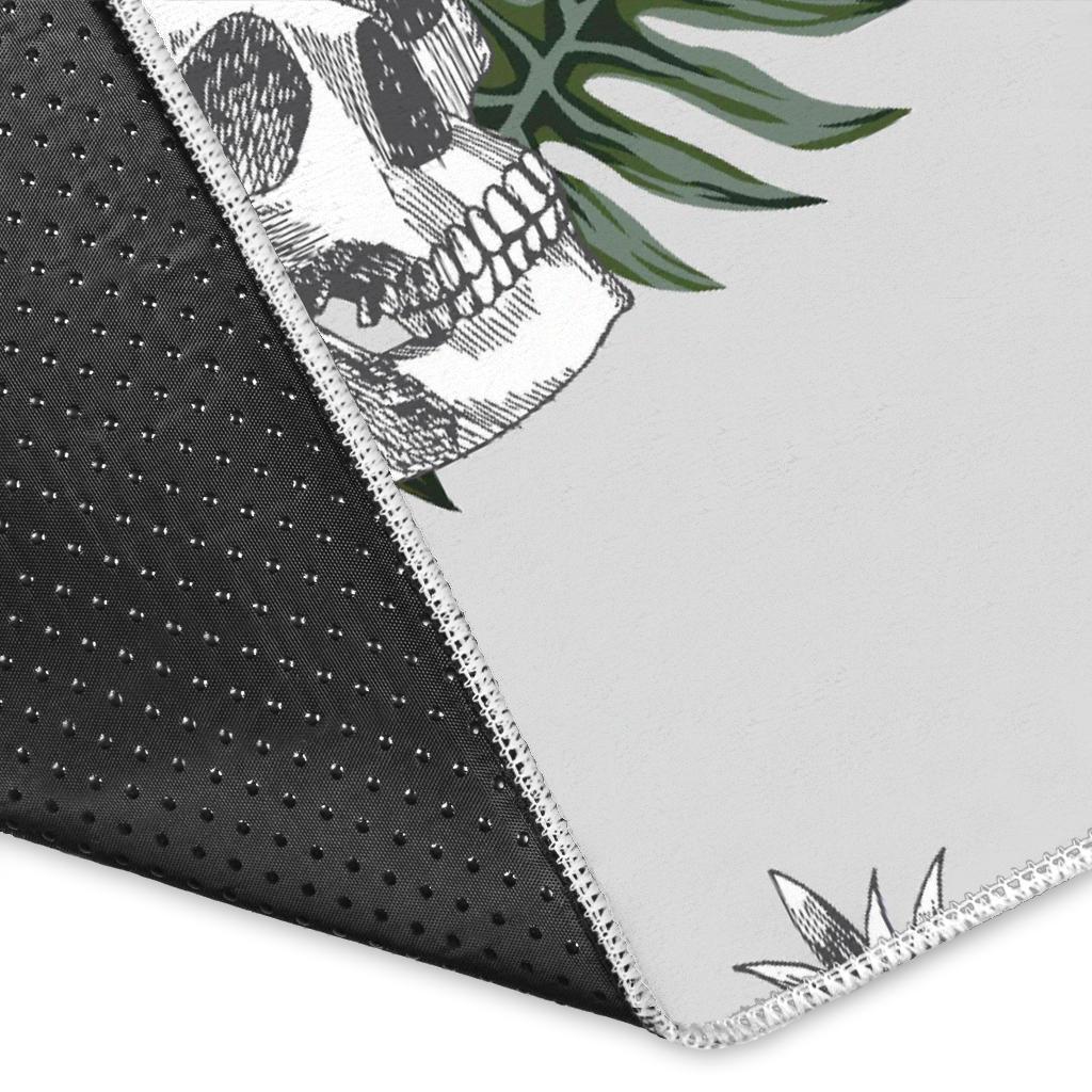 Tropical Pineapple Skull Pattern Print Area Rug