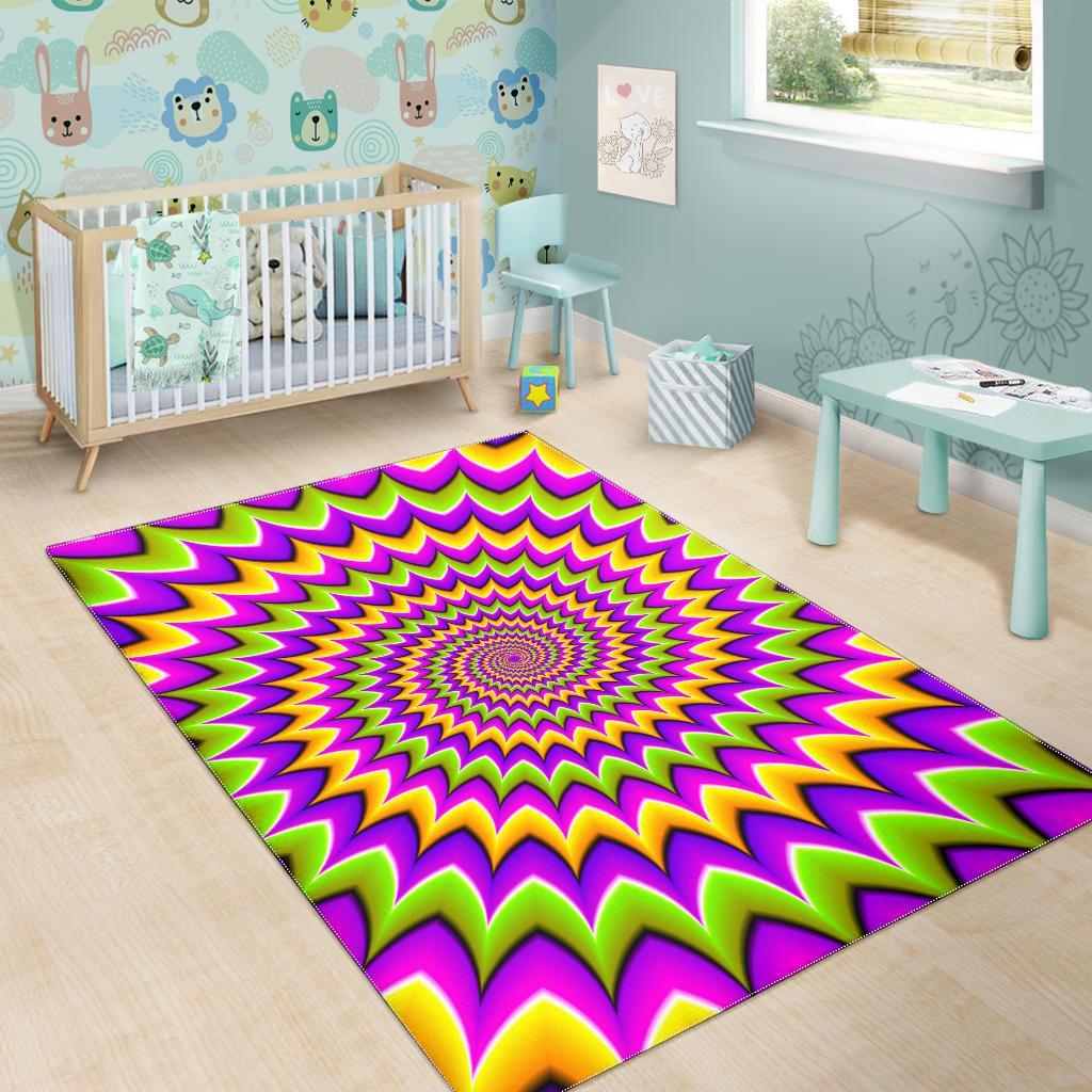 Twisted Colors Moving Optical Illusion Area Rug