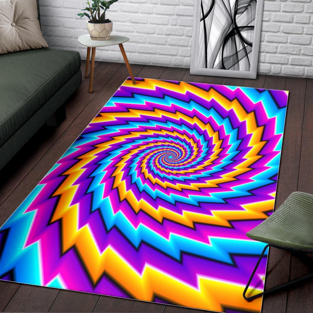 Twisted Spiral Moving Optical Illusion Area Rug