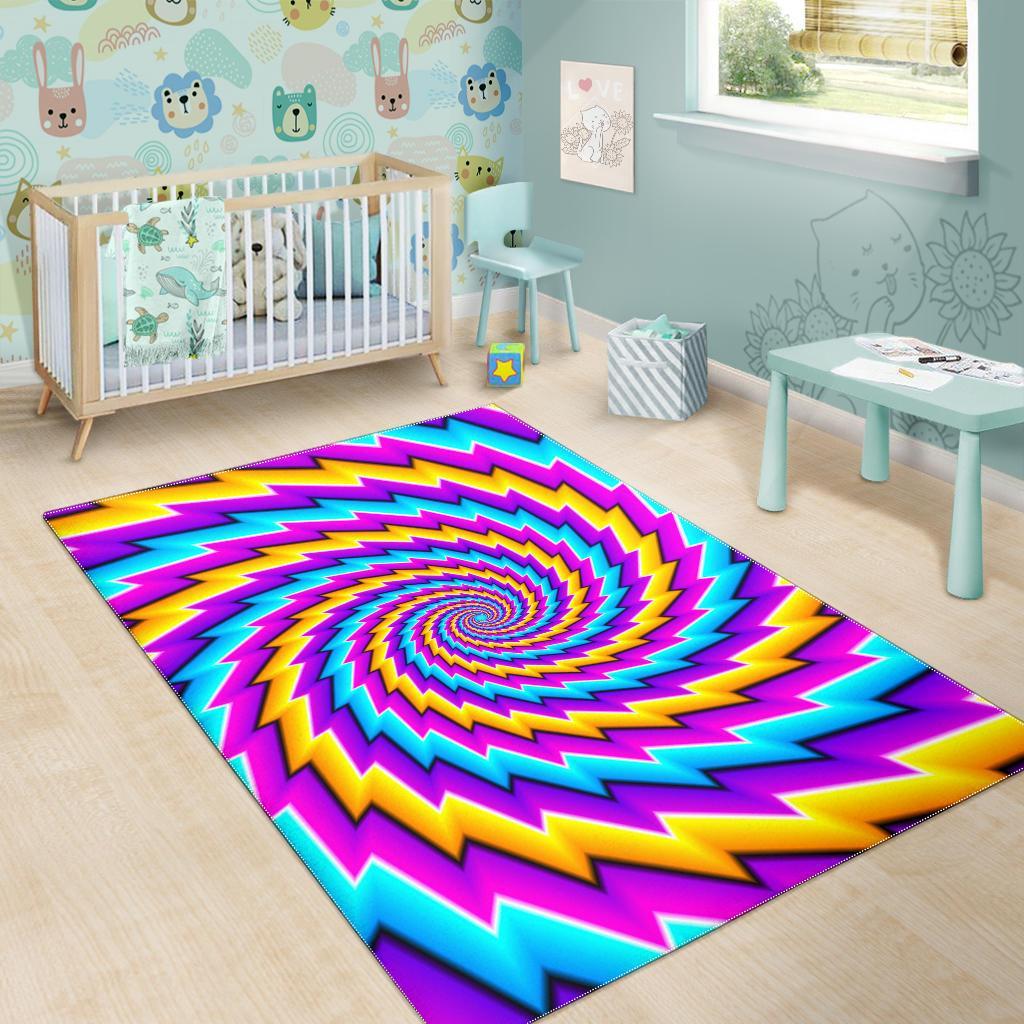 Twisted Spiral Moving Optical Illusion Area Rug