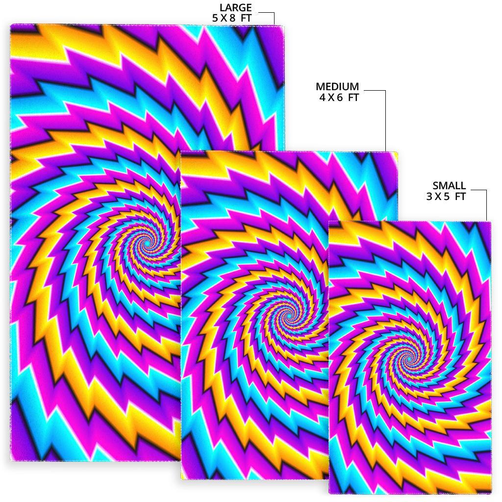 Twisted Spiral Moving Optical Illusion Area Rug