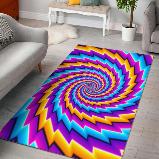 Twisted Spiral Moving Optical Illusion Area Rug