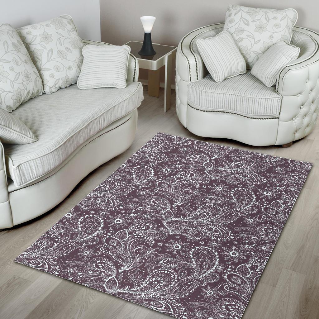 Umber Floral Bohemian Pattern Print Area Rug