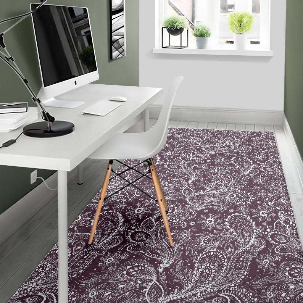 Umber Floral Bohemian Pattern Print Area Rug
