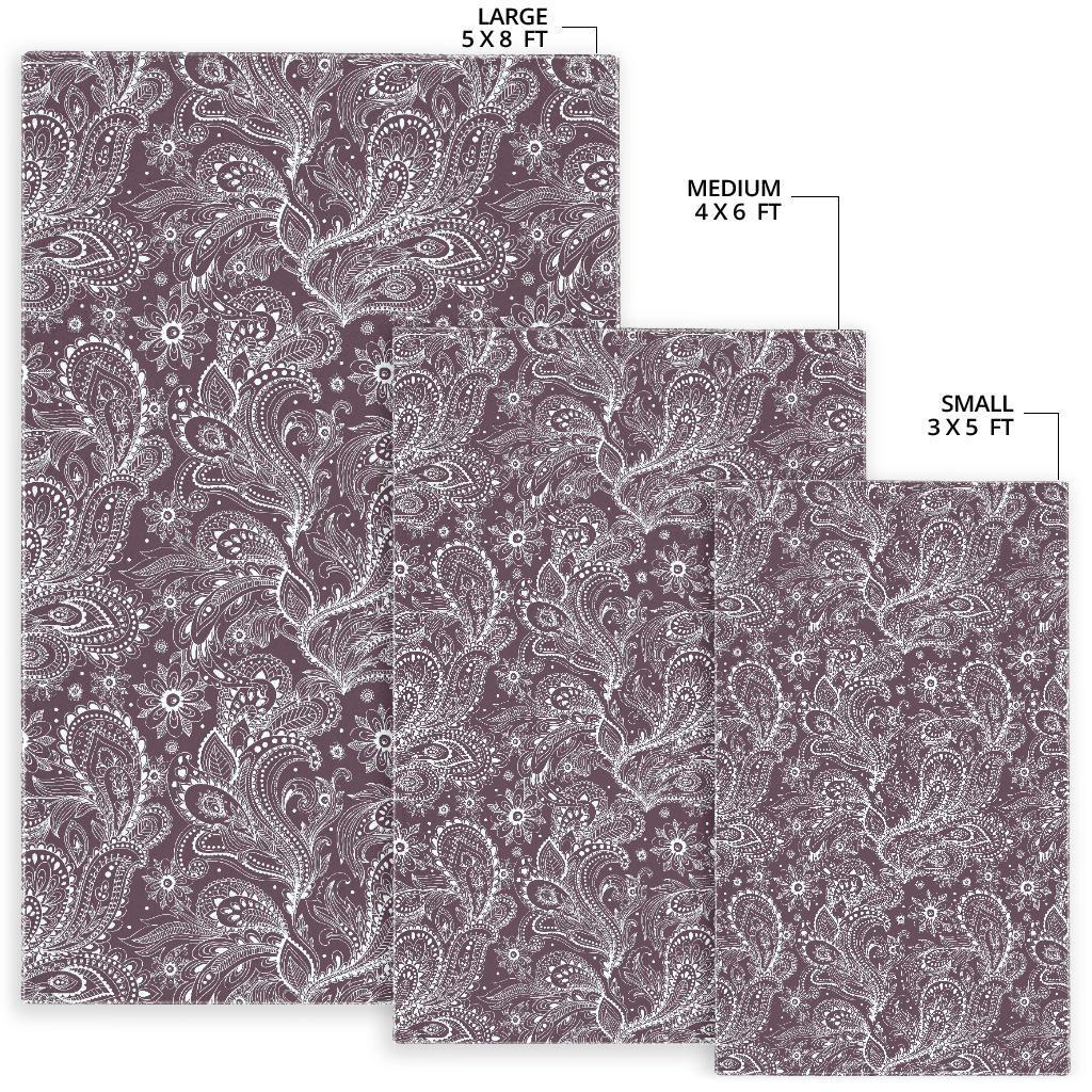 Umber Floral Bohemian Pattern Print Area Rug
