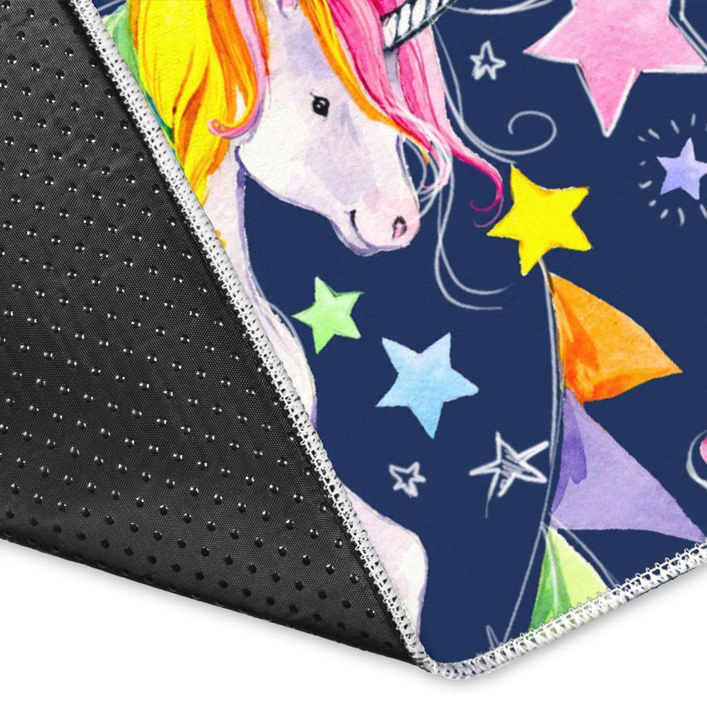 Unicorn Night Festival Pattern Print Area Rug