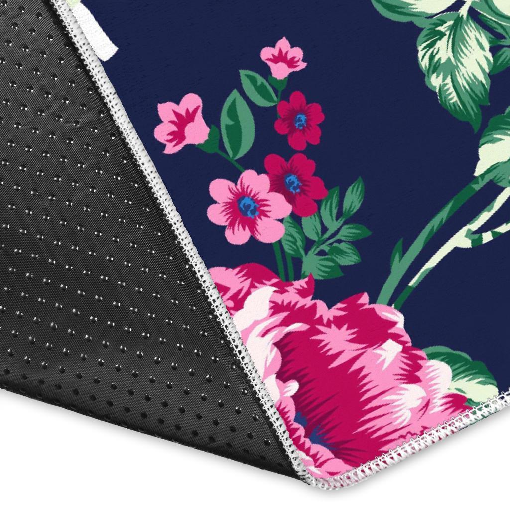 Vintage Blossom Floral Pattern Print Area Rug