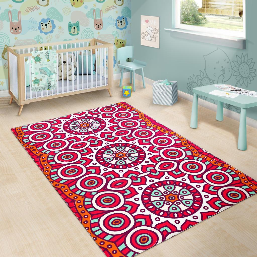 Vintage Indian Mandala Print Area Rug
