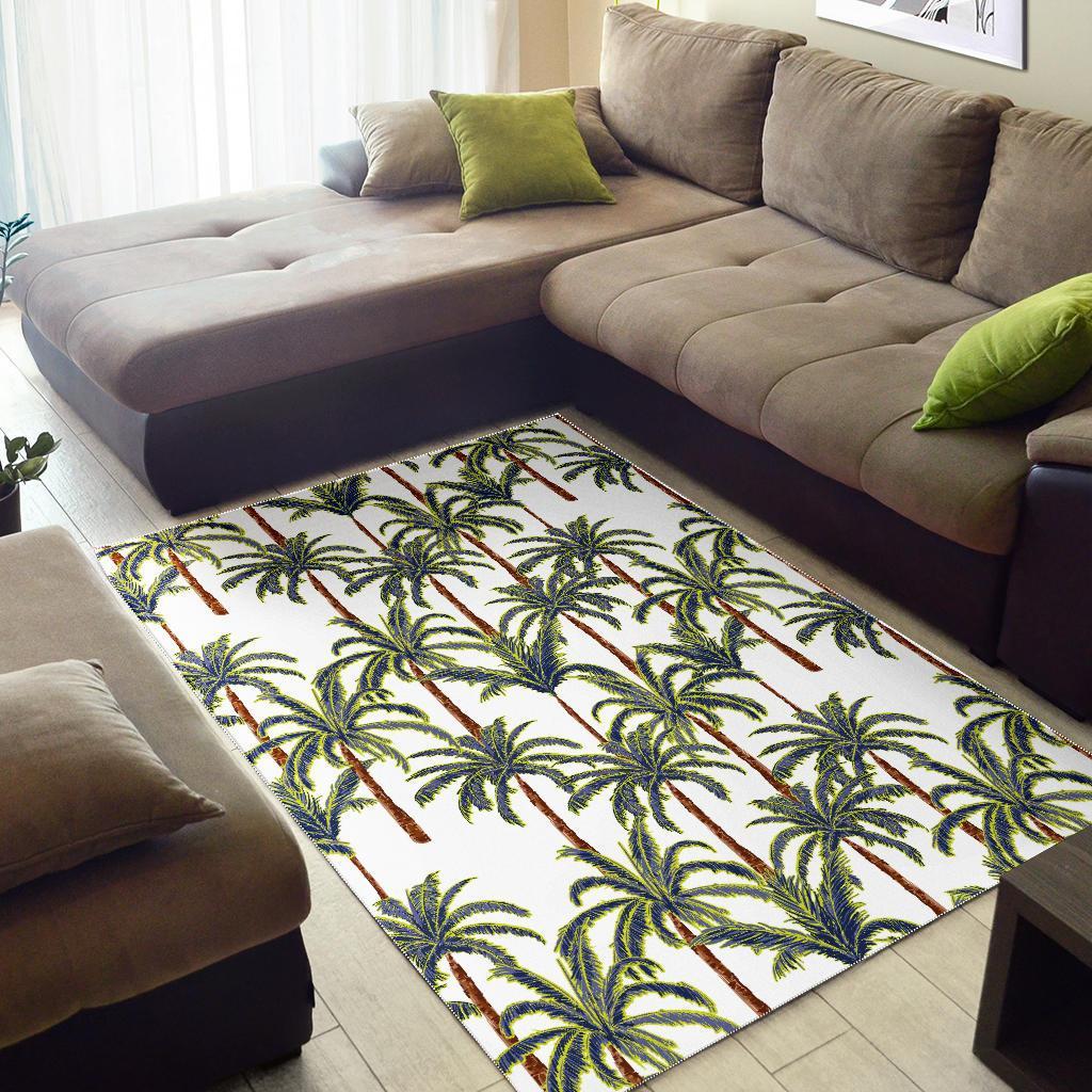 Vintage Palm Tree Beach Pattern Print Area Rug