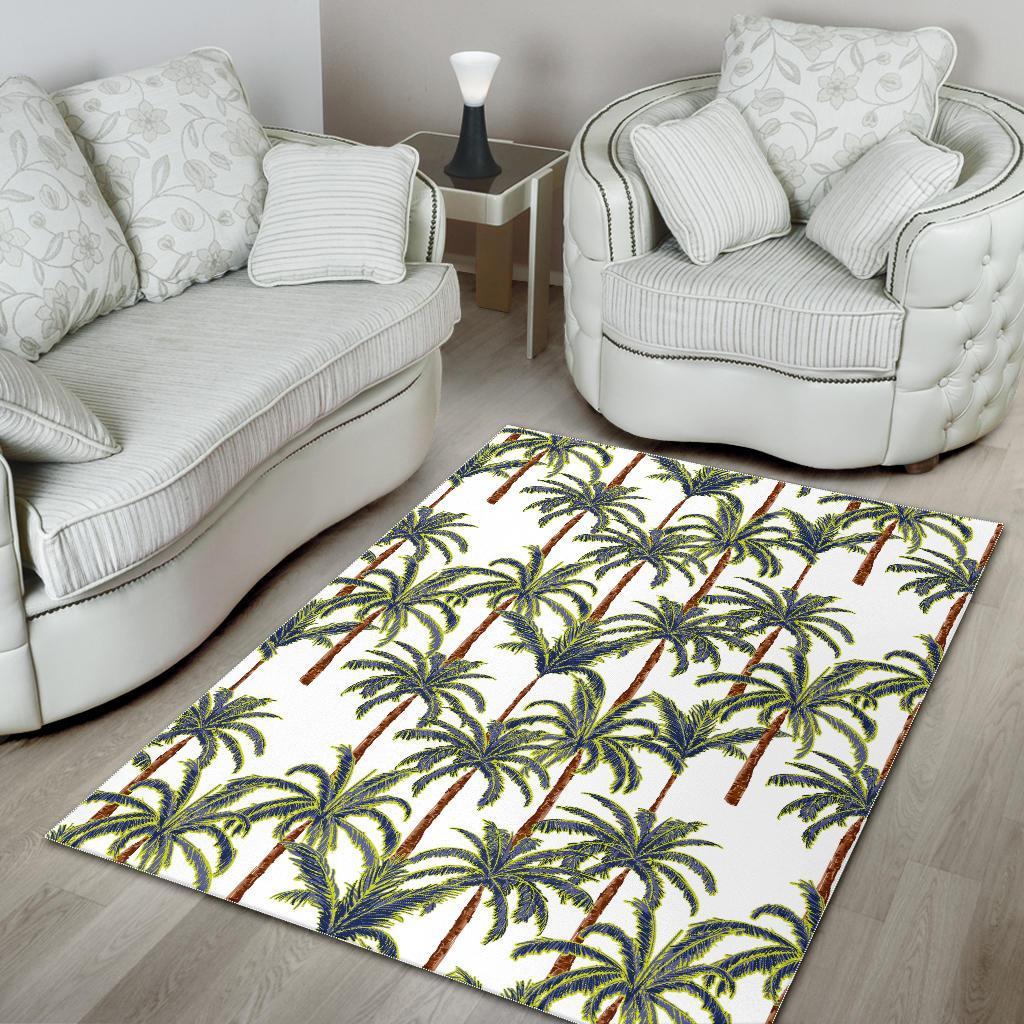Vintage Palm Tree Beach Pattern Print Area Rug