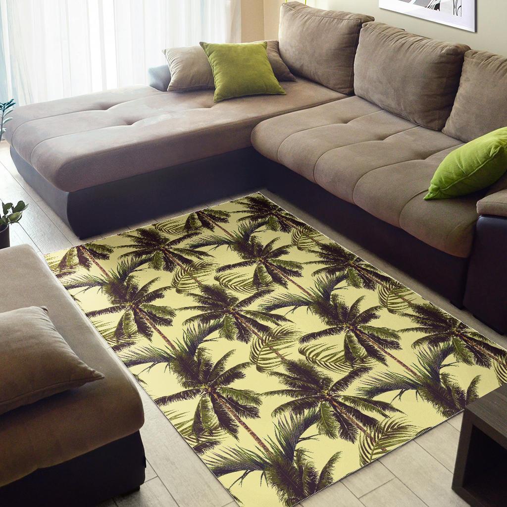 Vintage Palm Tree Pattern Print Area Rug