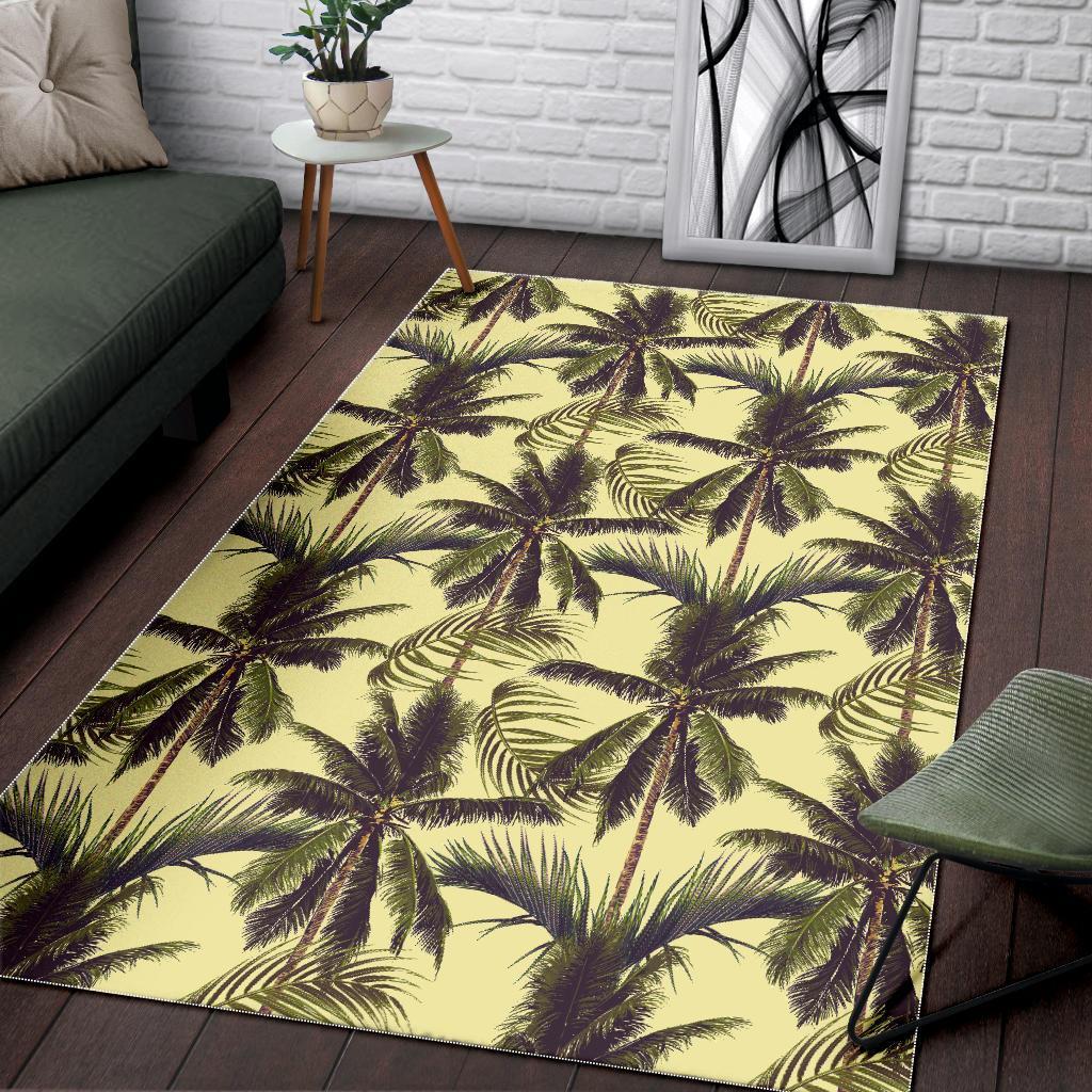 Vintage Palm Tree Pattern Print Area Rug