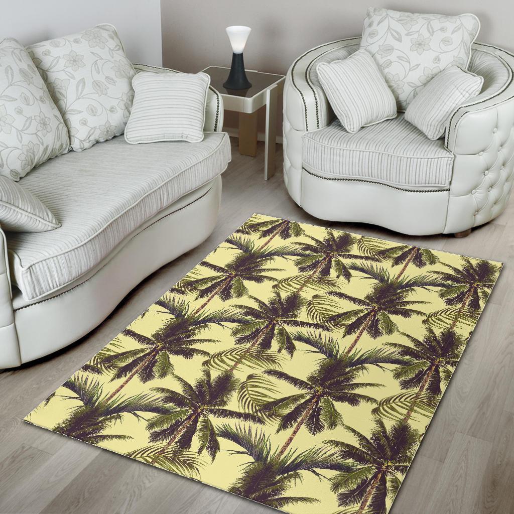 Vintage Palm Tree Pattern Print Area Rug