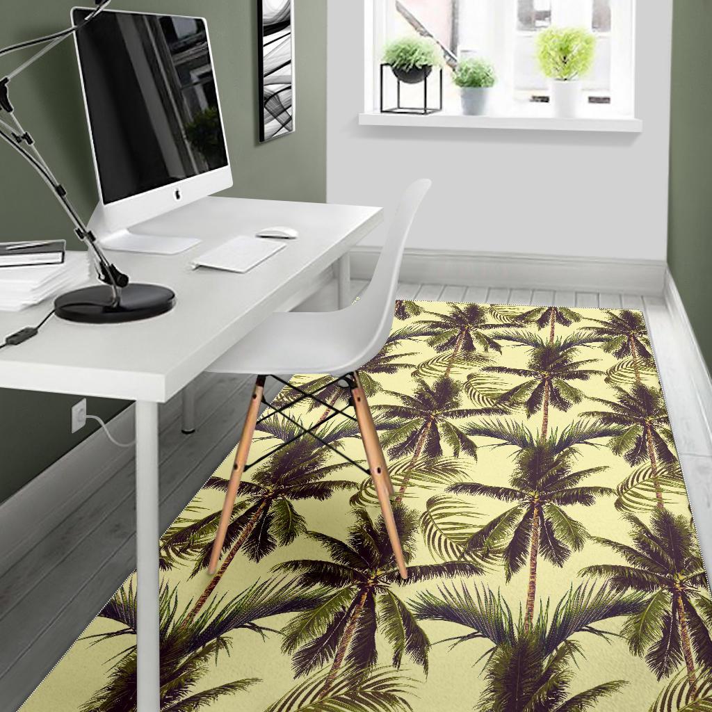 Vintage Palm Tree Pattern Print Area Rug