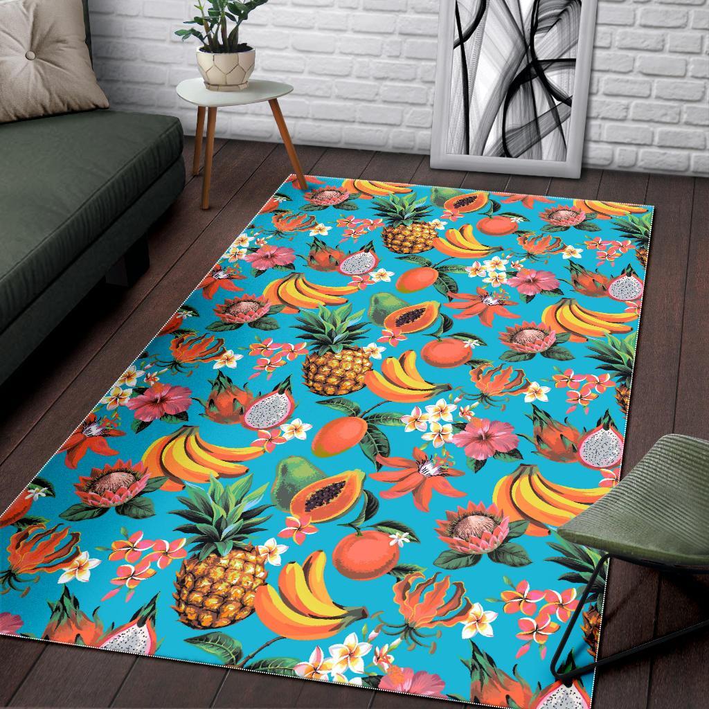 Vintage Tropical Fruits Pattern Print Area Rug