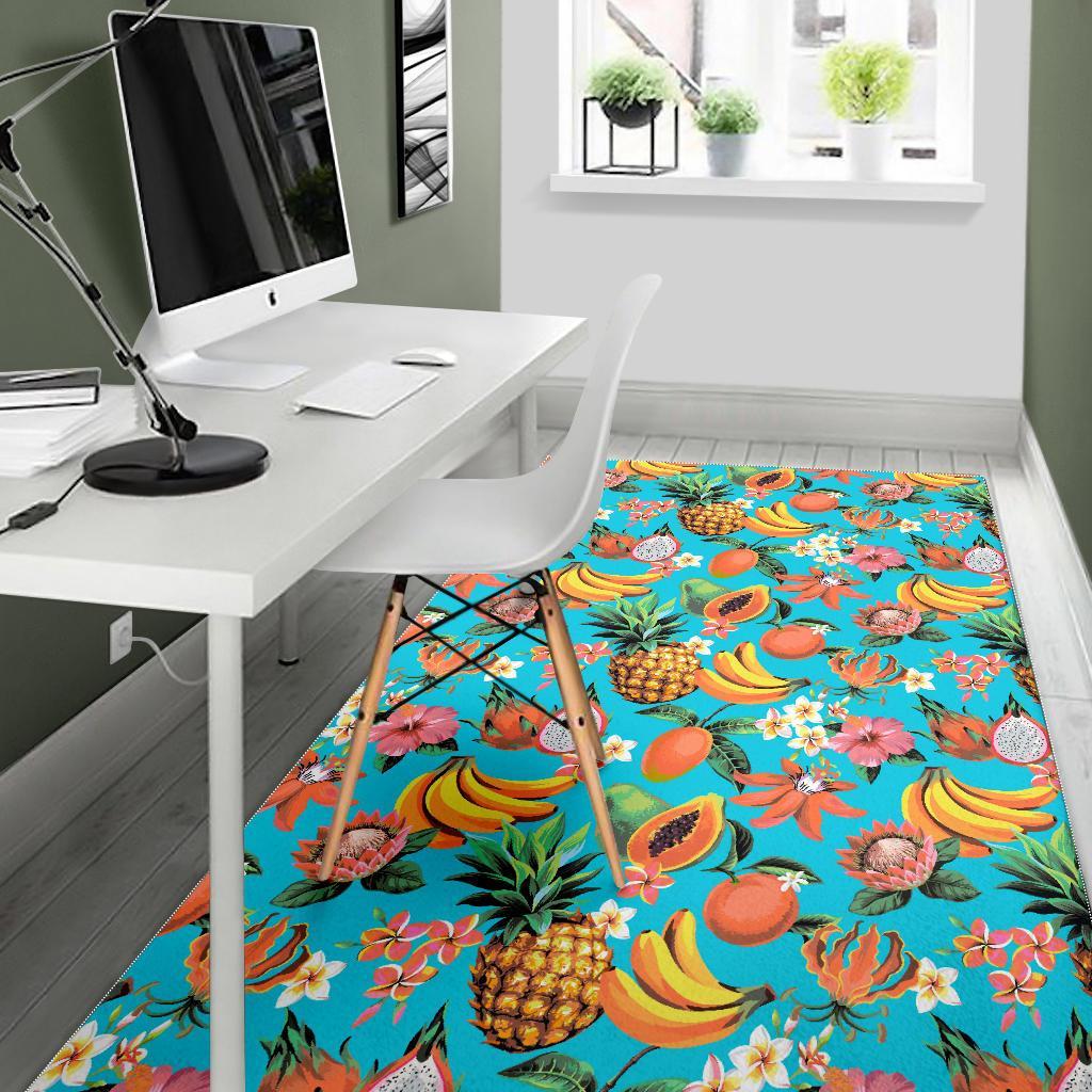 Vintage Tropical Fruits Pattern Print Area Rug