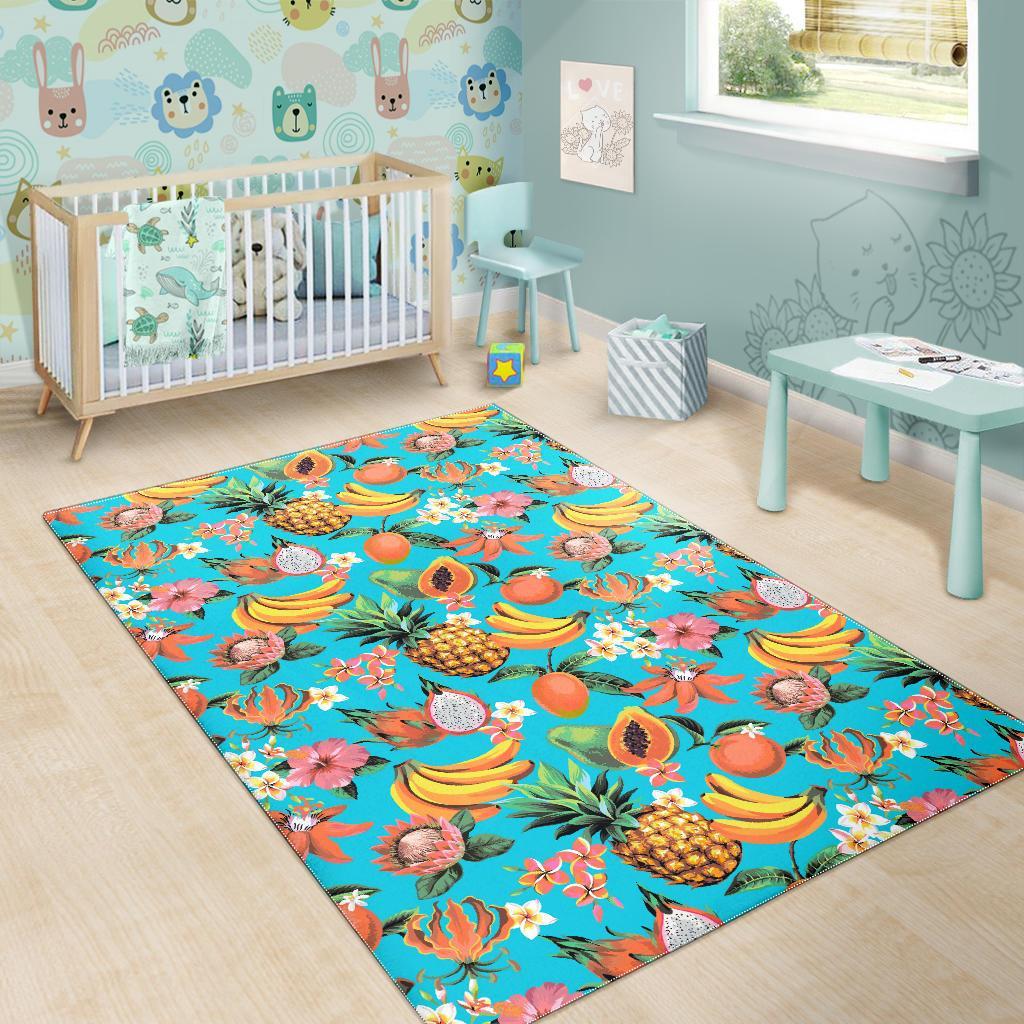 Vintage Tropical Fruits Pattern Print Area Rug