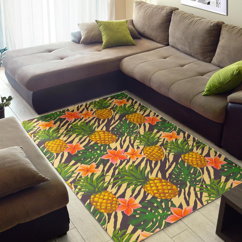 Vintage Zebra Pineapple Pattern Print Area Rug