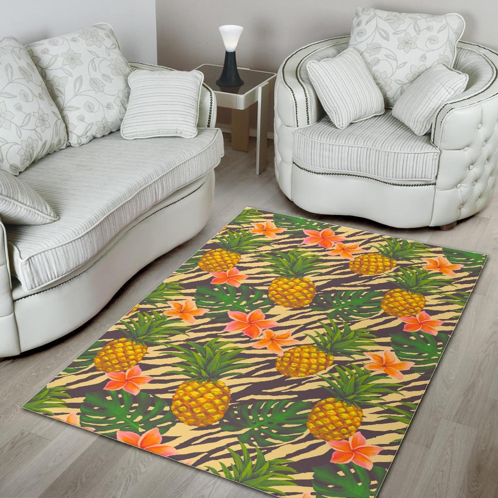Vintage Zebra Pineapple Pattern Print Area Rug