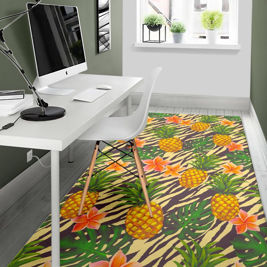 Vintage Zebra Pineapple Pattern Print Area Rug