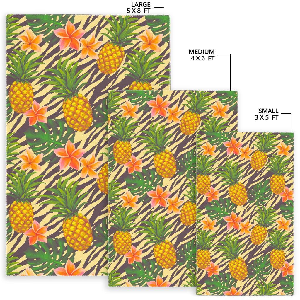 Vintage Zebra Pineapple Pattern Print Area Rug