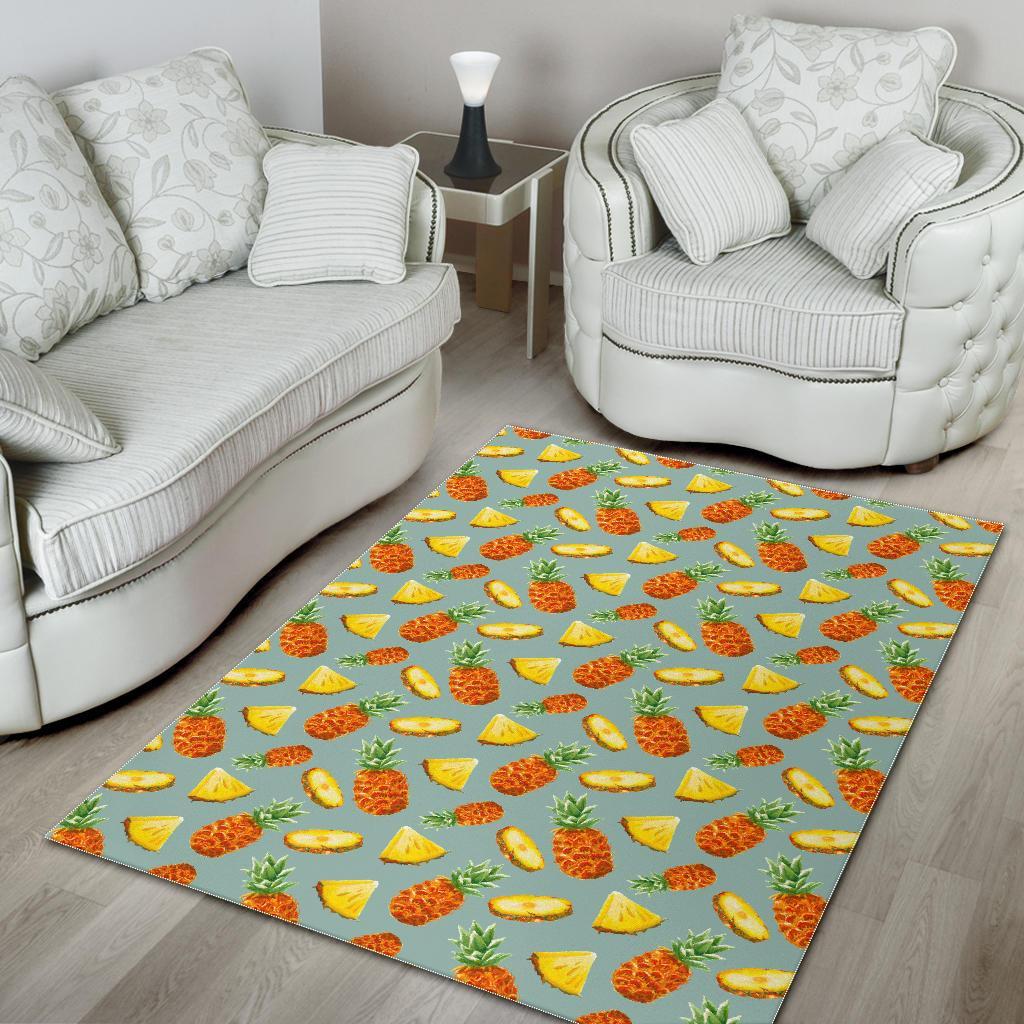 Watercolor Pineapple Pattern Print Area Rug