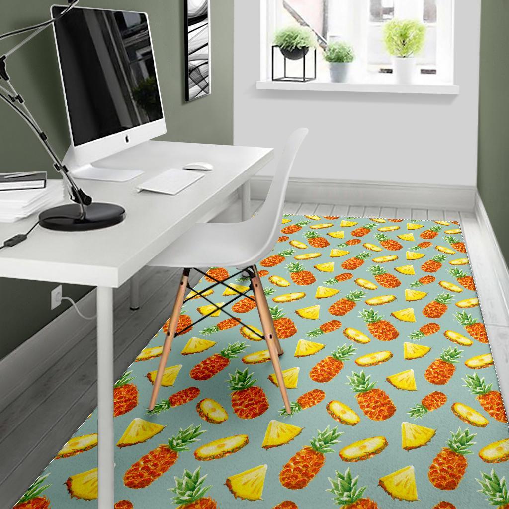 Watercolor Pineapple Pattern Print Area Rug