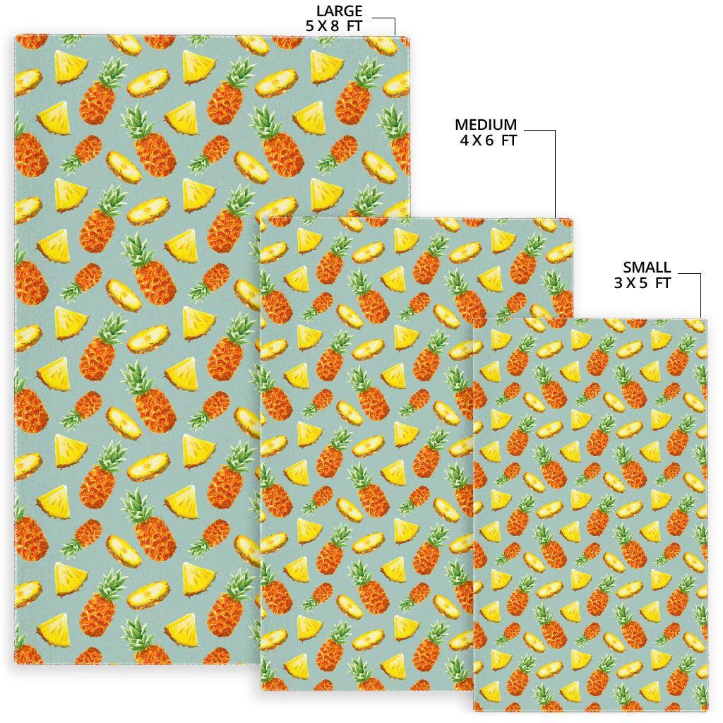 Watercolor Pineapple Pattern Print Area Rug