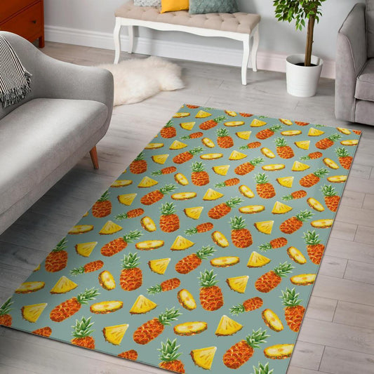 Watercolor Pineapple Pattern Print Area Rug