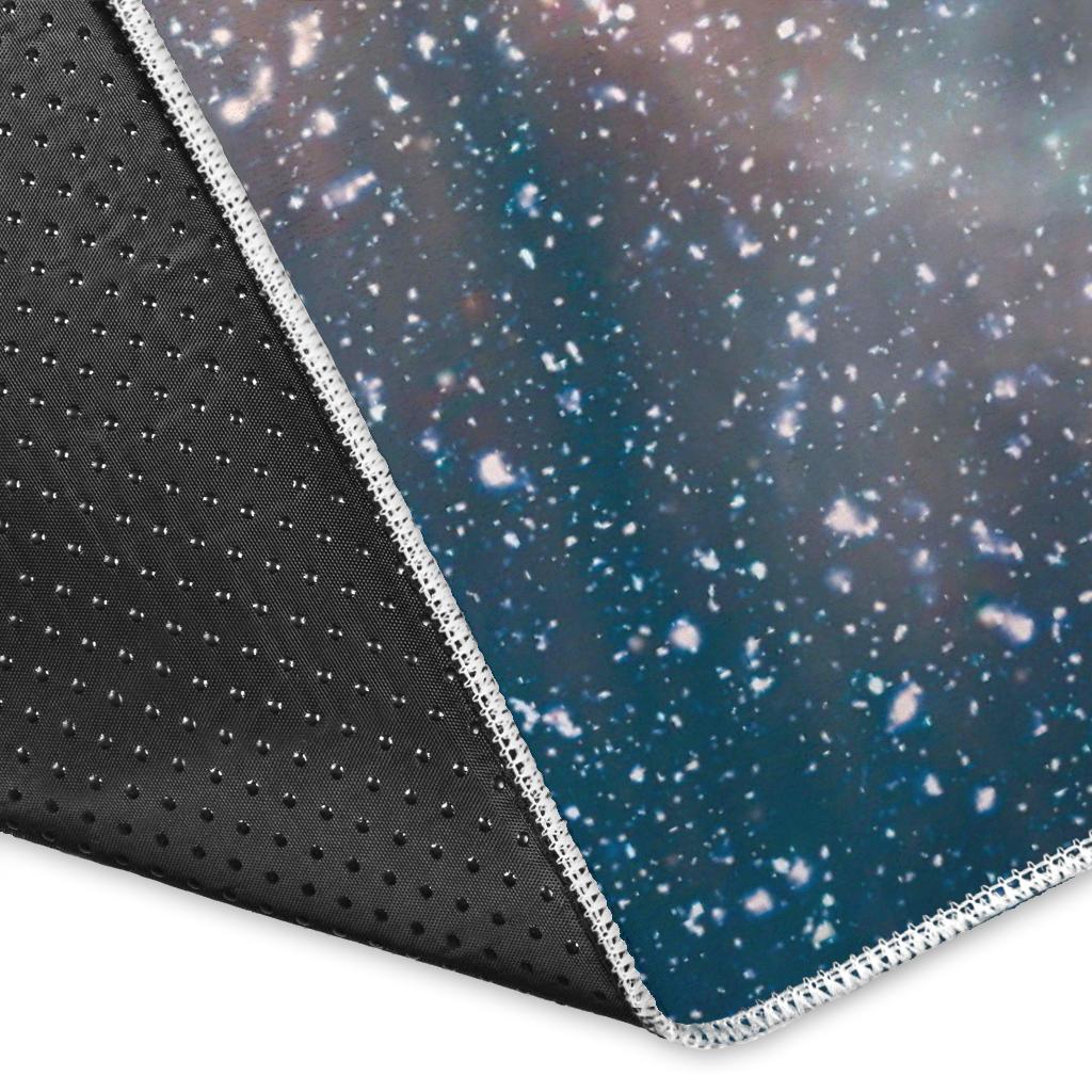 White Cloud Galaxy Space Print Area Rug