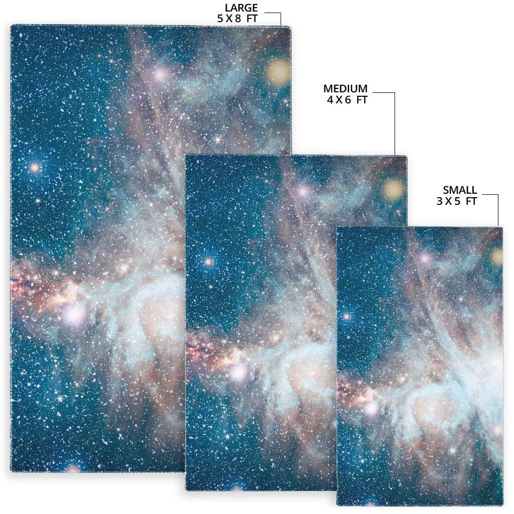 White Cloud Galaxy Space Print Area Rug