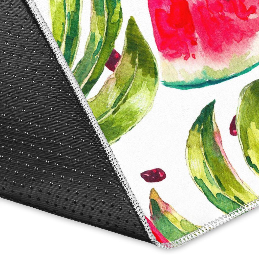 White Tropical Watermelon Pattern Print Area Rug