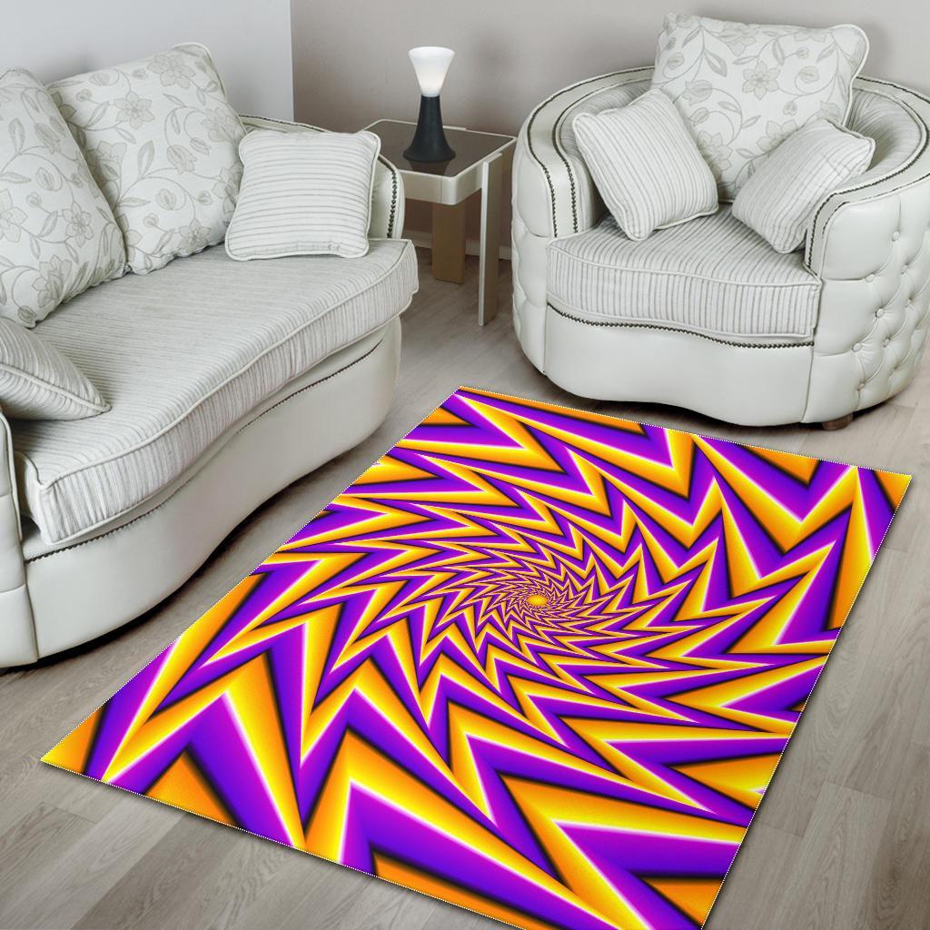 Yellow Big Bang Moving Optical Illusion Area Rug