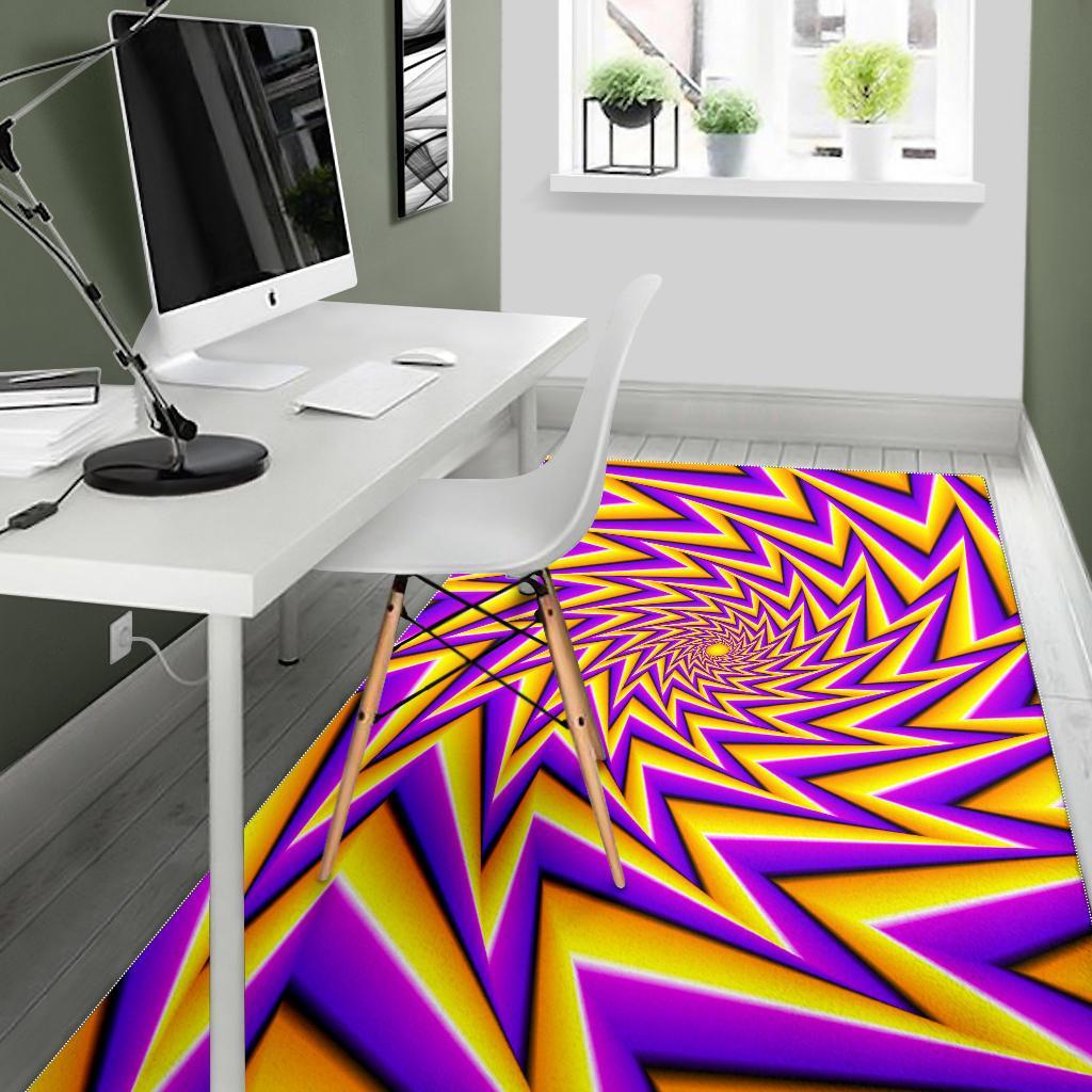 Yellow Big Bang Moving Optical Illusion Area Rug