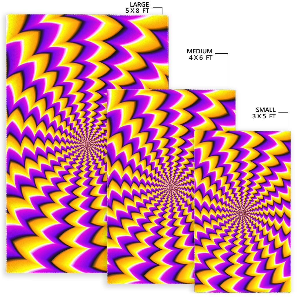 Yellow Dizzy Moving Optical Illusion Area Rug