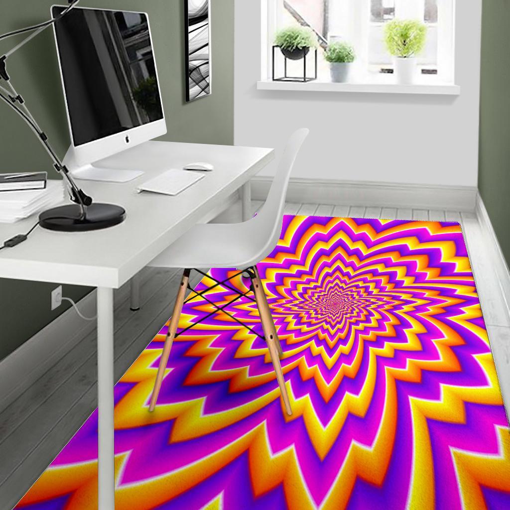 Yellow Expansion Moving Optical Illusion Area Rug