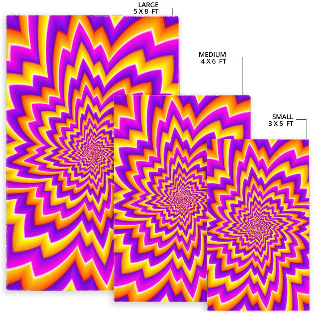 Yellow Expansion Moving Optical Illusion Area Rug