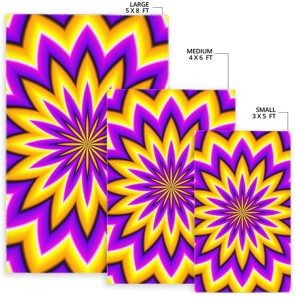 Yellow Flower Moving Optical Illusion Area Rug