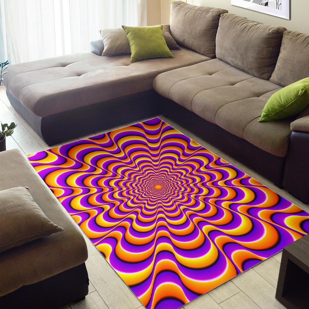 Yellow Splashing Moving Optical Illusion Area Rug