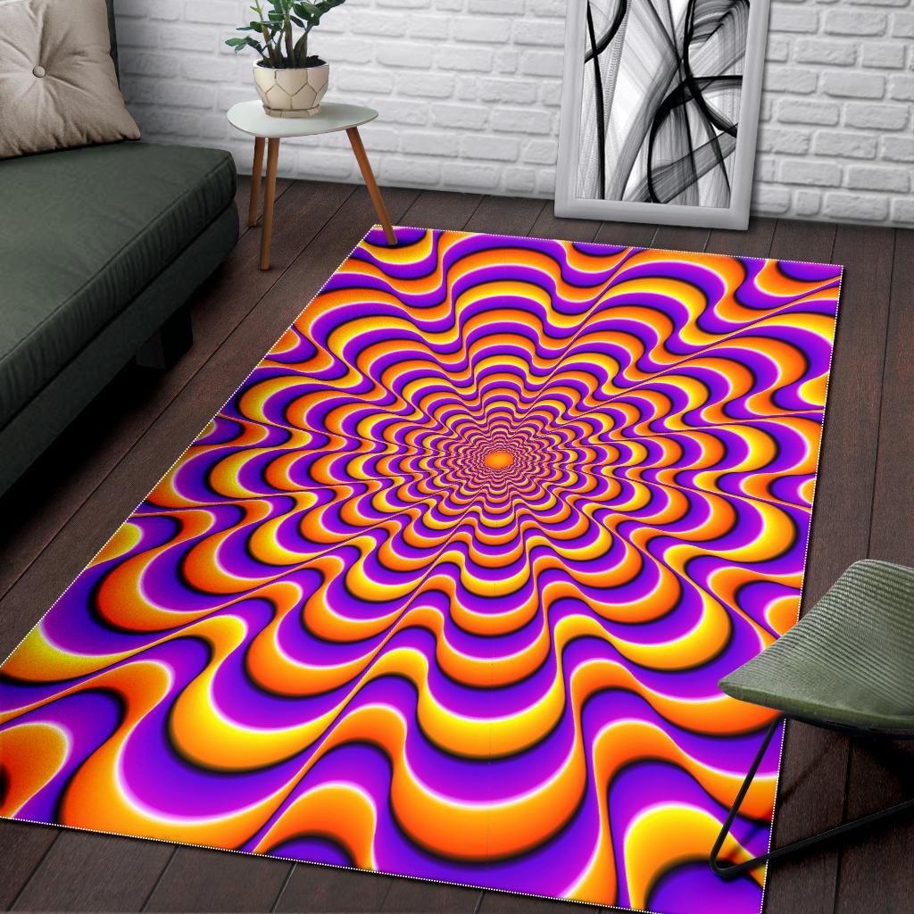 Yellow Splashing Moving Optical Illusion Area Rug