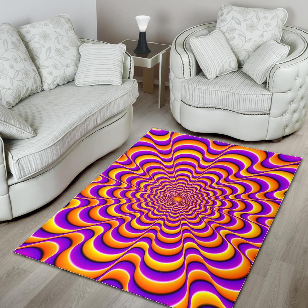 Yellow Splashing Moving Optical Illusion Area Rug