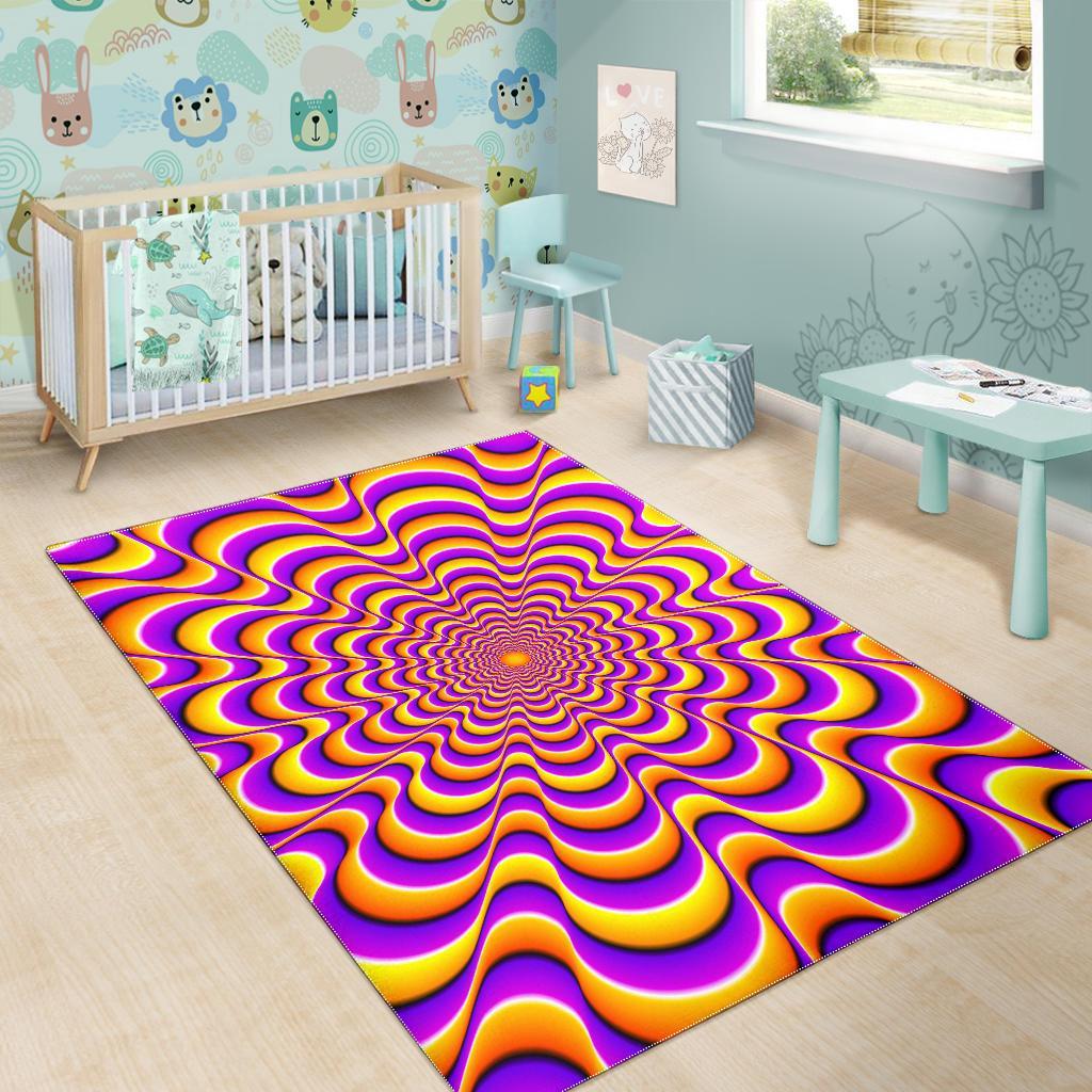 Yellow Splashing Moving Optical Illusion Area Rug